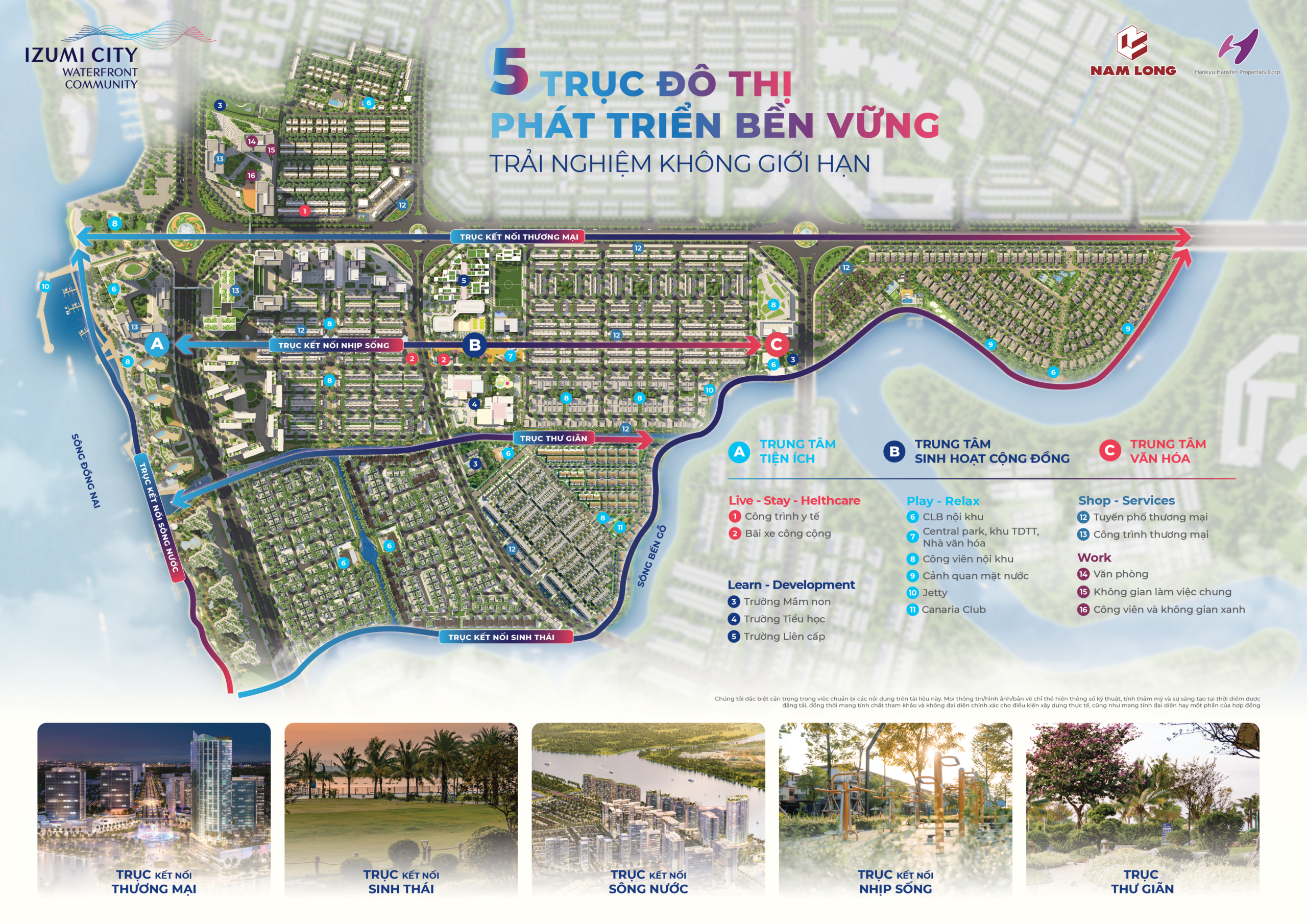 Mô phỏng mặt bằng tiện ích Izumi City