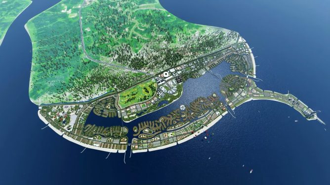 Phối cảnh tổng thể siêu đô thị biển Vinhomes Green Paradise Cần Giờ quy mô 2870ha